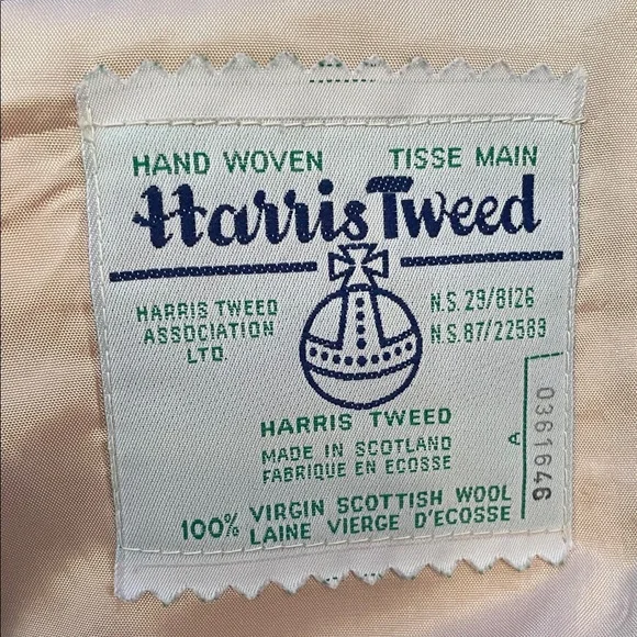 HARRIS TWEED Vintage Scottish Wool Hand Woven Union Made Classic Speckled Blazer - Picture 2 of 15